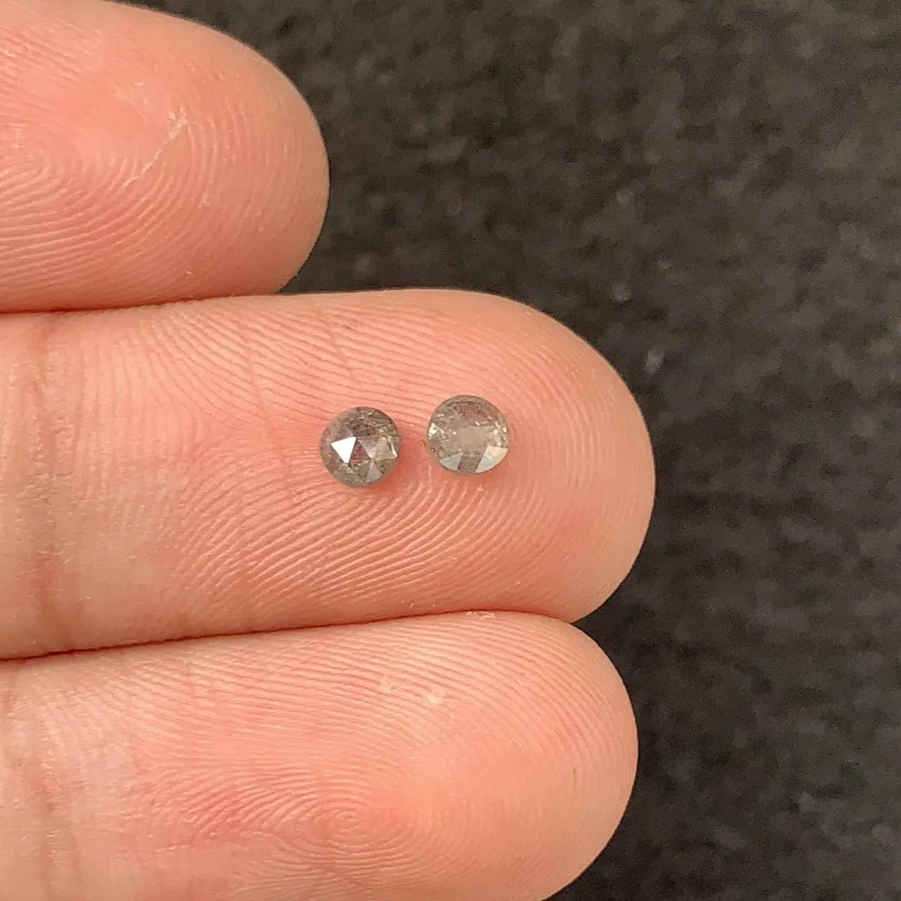 Natural Salt & Paper Diamond Gemstone Salt Paper Diamond Rose Cut Round Shape 3 MM 2 Pcs High Quality Loose Gemstone Wholesalegems SM23926