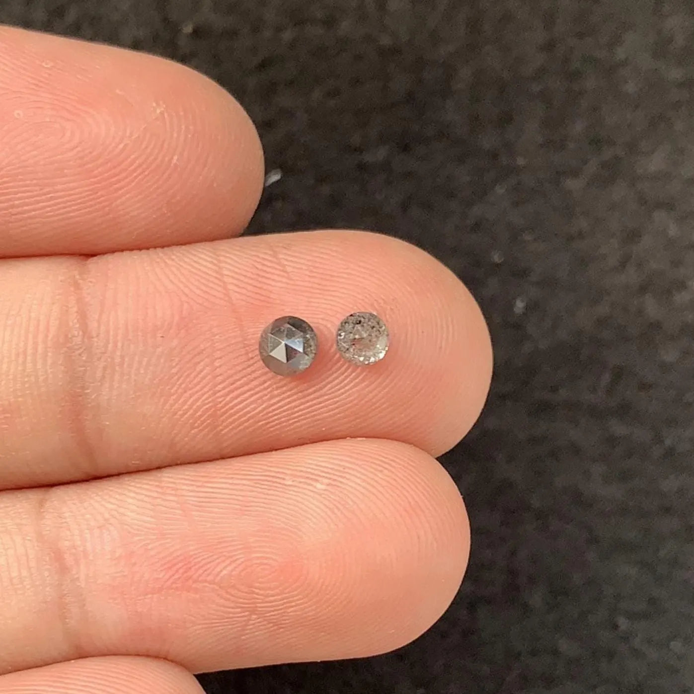 Natural Salt & Paper Diamond Gemstone Salt Paper Diamond Rose Cut Round Shape 3-4 MM 2 Pcs High Quality Loose Gemstone Wholesalegems SM23925