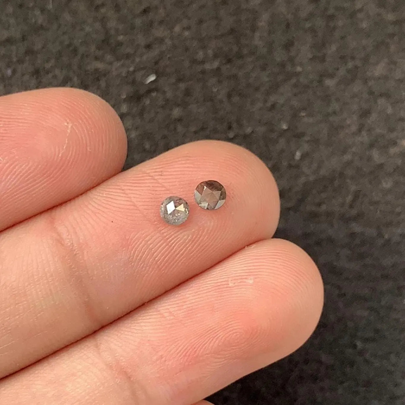 Natural Salt & Paper Diamond Gemstone Salt Paper Diamond Rose Cut Round Shape 3-4 MM 2 Pcs High Quality Loose Gemstone Wholesalegems SM23922