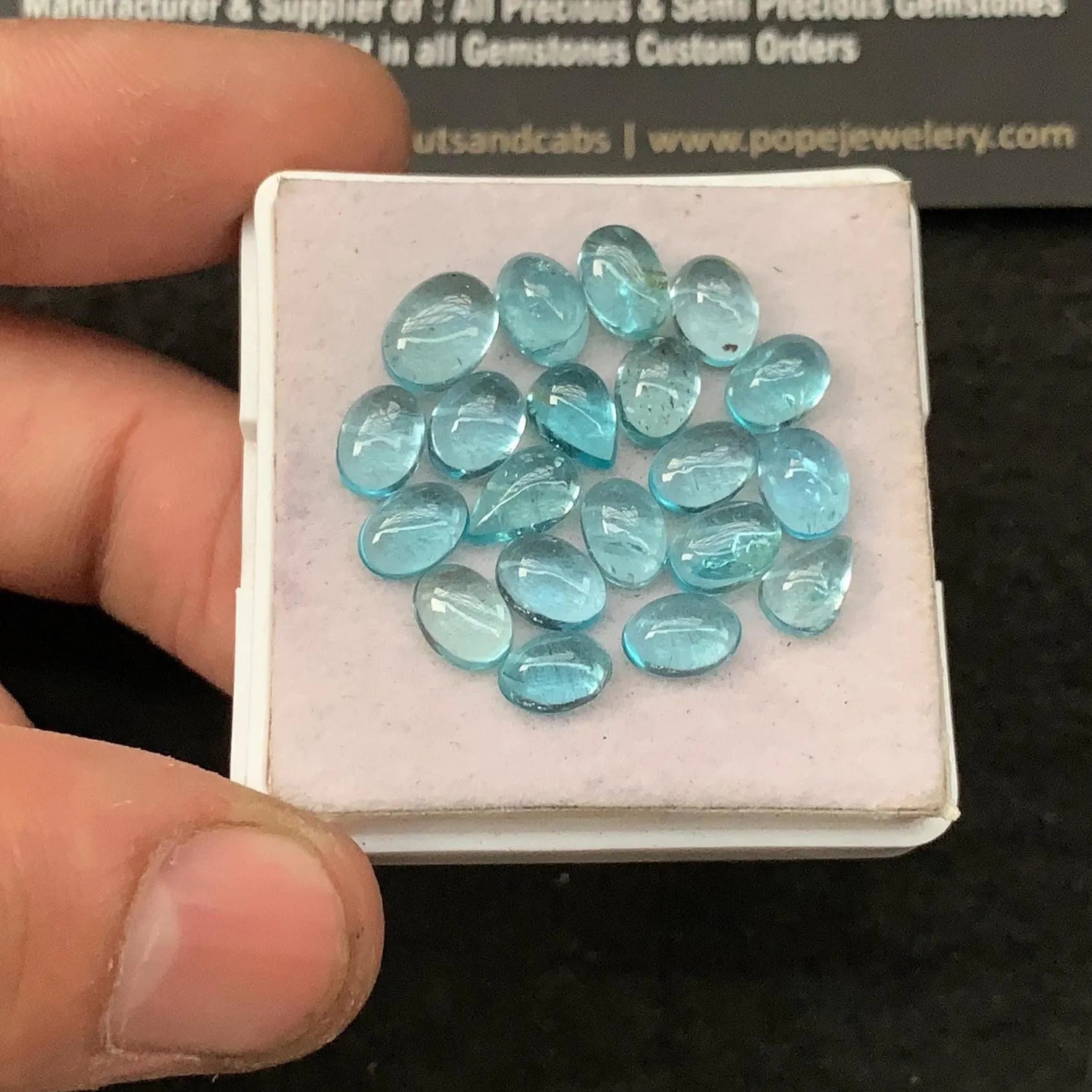 Natural Apatite Gemstone Smooth Mix Shape 7-8 MM 20 Pcs Apatite Cabochon High Quality Gemstone Jewelry Supply SM23402