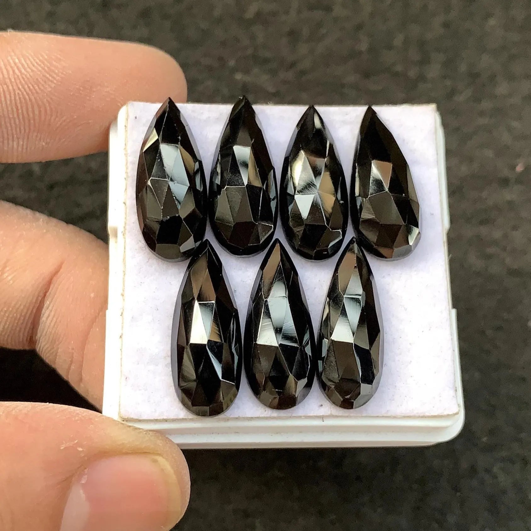 Black Spinel Gemstone Black Spinel Rose Cut Cabochon Black Spinel Pear Shape 20x8 MM 7 Pcs High Quality Wholesalegems SM23911 (Copy)
