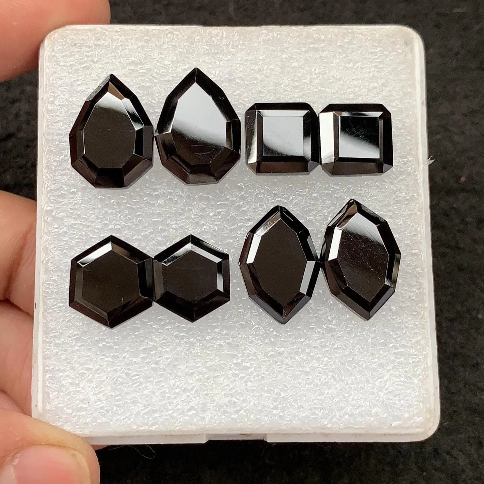 Black Spinel Gemstone Natural Black Spinel Step Cut Pair Mix Shape Gemstone 10-18 MM 4 Pair High Quality Wholesalegems SM23886