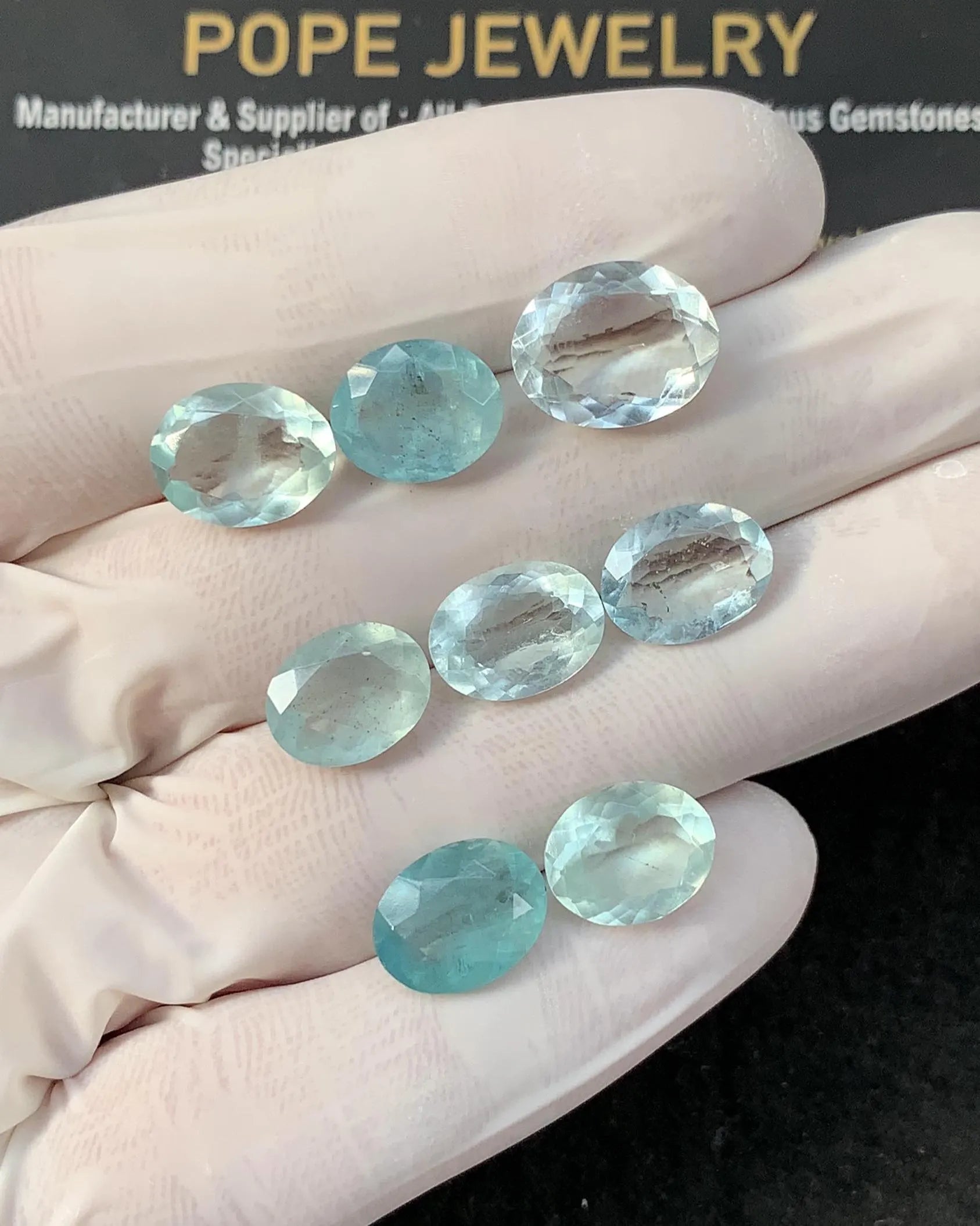 Natural Aquamarine Faceted Cut Oval Shape High Quality Loose Gemstones For Jewelry Making 11-13 MM Size 8 Pcs SM23322