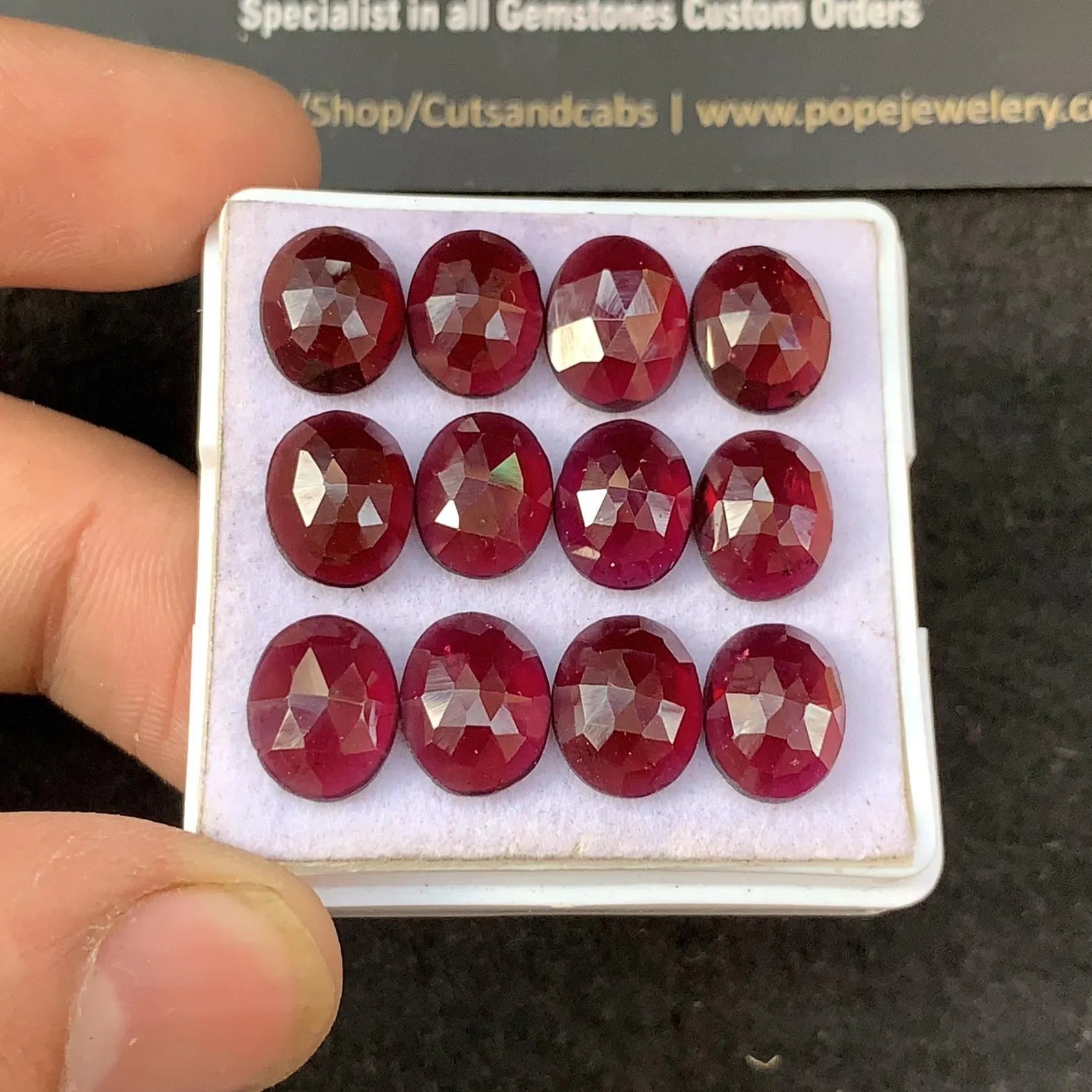 Natural Garnet Rose Cut Oval Cabochons Garnet Loose Gemstones Jewelry Supply 10x8 MM Size 12 Pcs SM23252