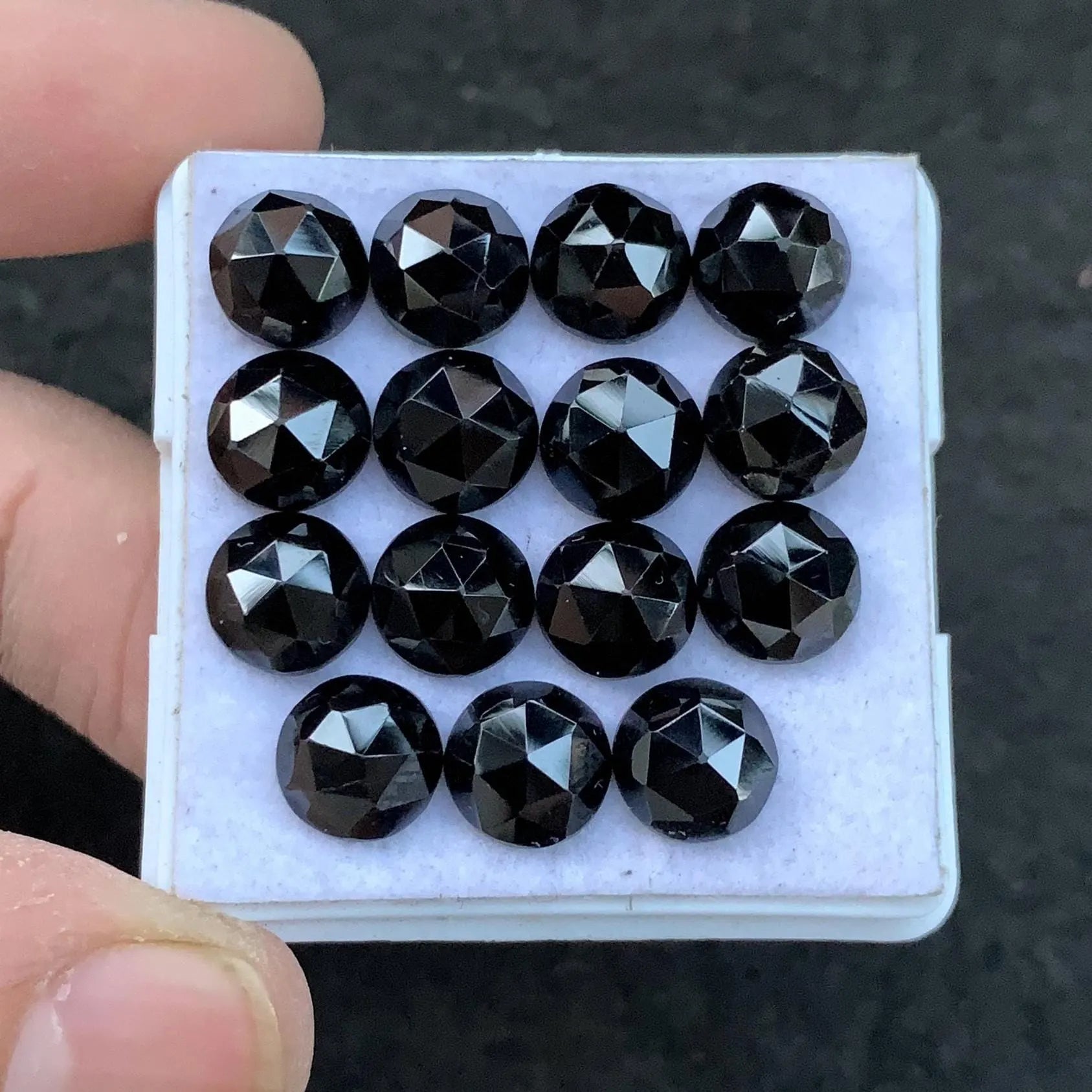 Black Spinel Gemstone Black Spinel Rose Cut Cabochon Black Spinel Round Shape-8 MM 15 Pcs High Quality Wholesalegems SM23915