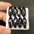 Black Spinel Gemstone Black Spinel Rose Cut Cabochon Black Spinel Oval Shape 20x8 MM 8 Pcs High Quality Wholesalegems SM23908