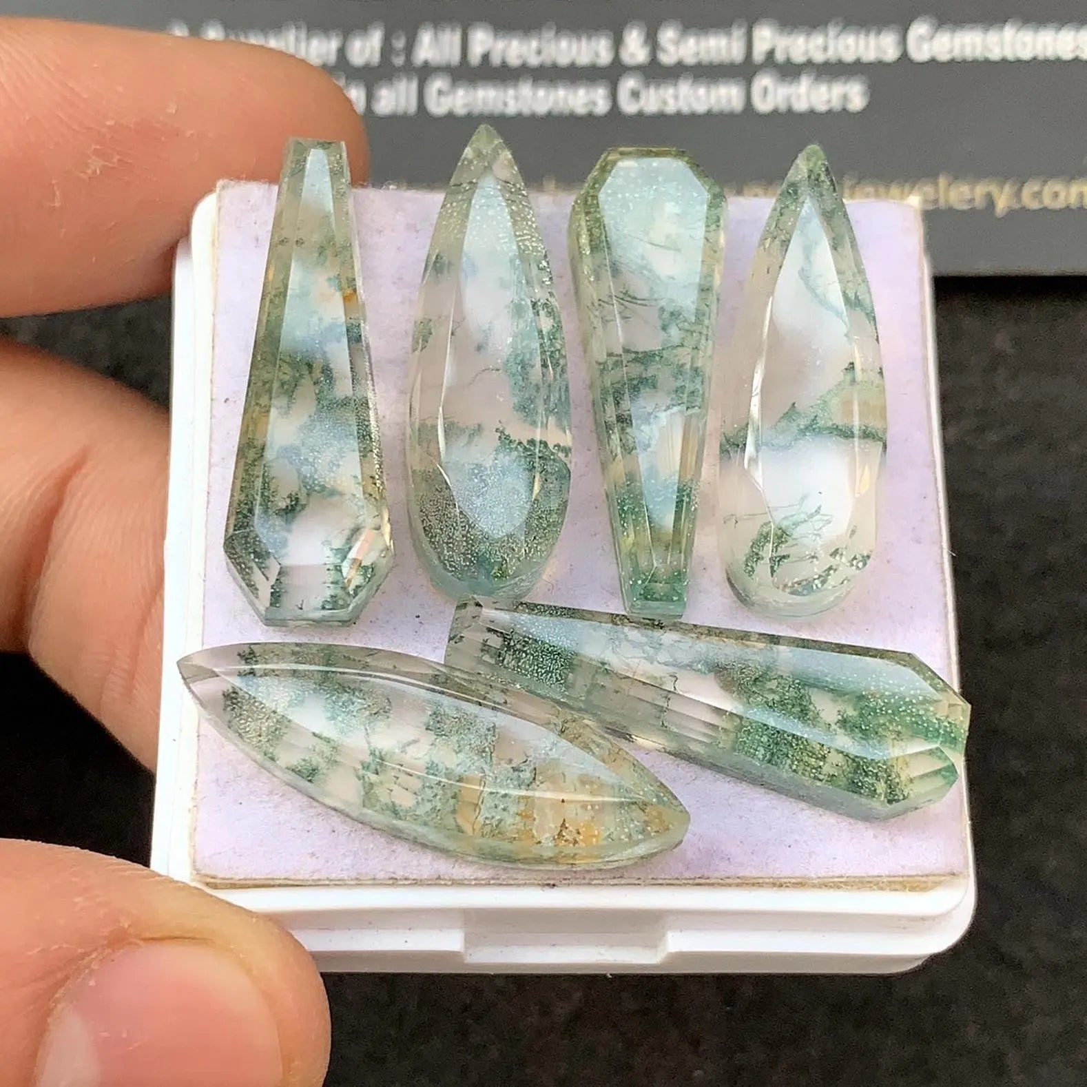 Natural Moss Agate & Himalayan Crystal Doublet Step Cut Mix Shape High Quality Loose Gemstone For Jewelry Making 25-26 MM Size 6 Pcs SM23334