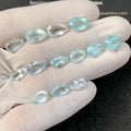 Natural Aquamarine Faceted Cut Teardrop Shape High Quality Loose Gemstones For Jewelry Making 10-12 MM Size 13 Pcs SM23326