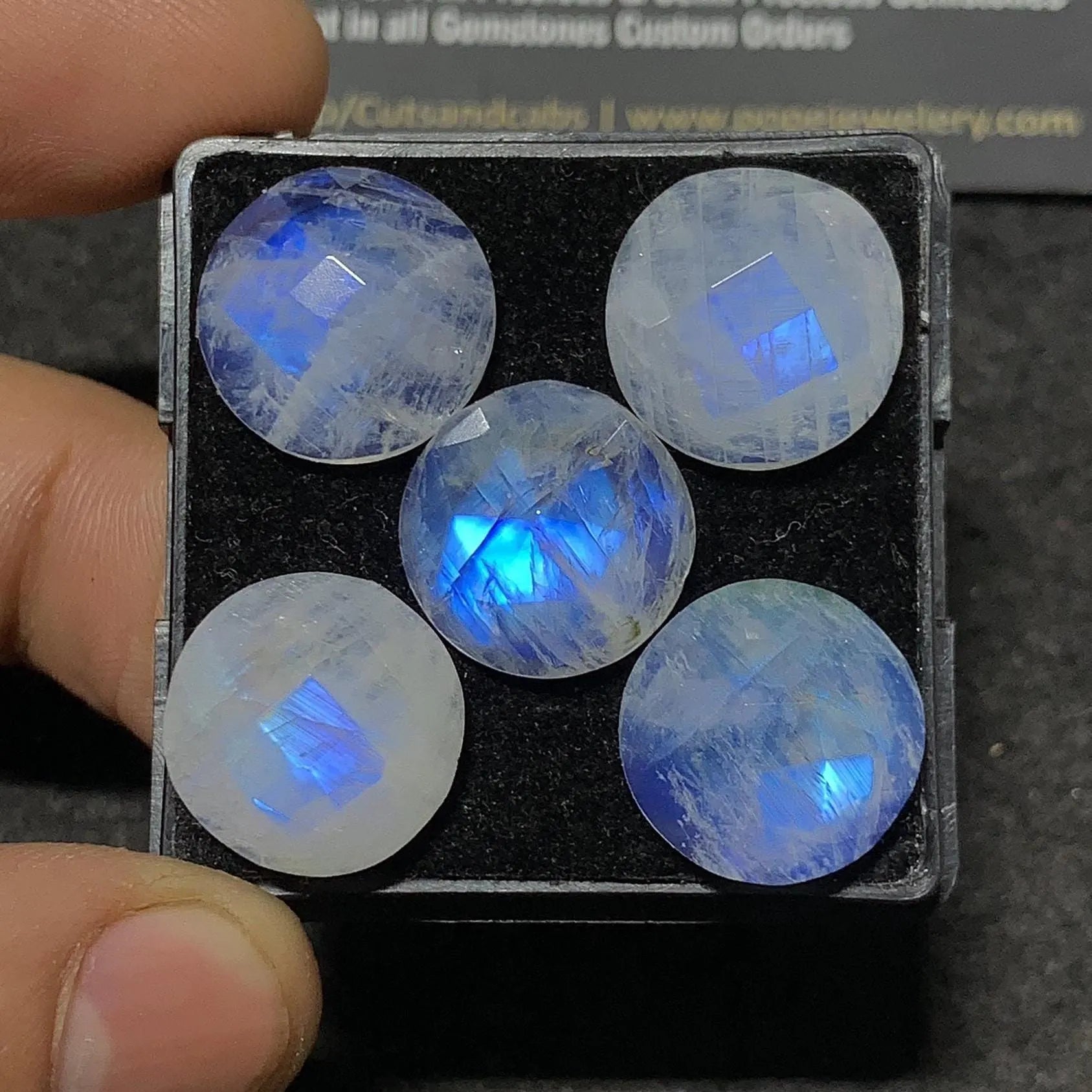 Natural Rainbow Moonstone Rose Cut Round Cabochons Rainbow Moonstone Loose Gemstones Jewelry Supply Wholesalegems 15 MM 5 Pcs SM23353
