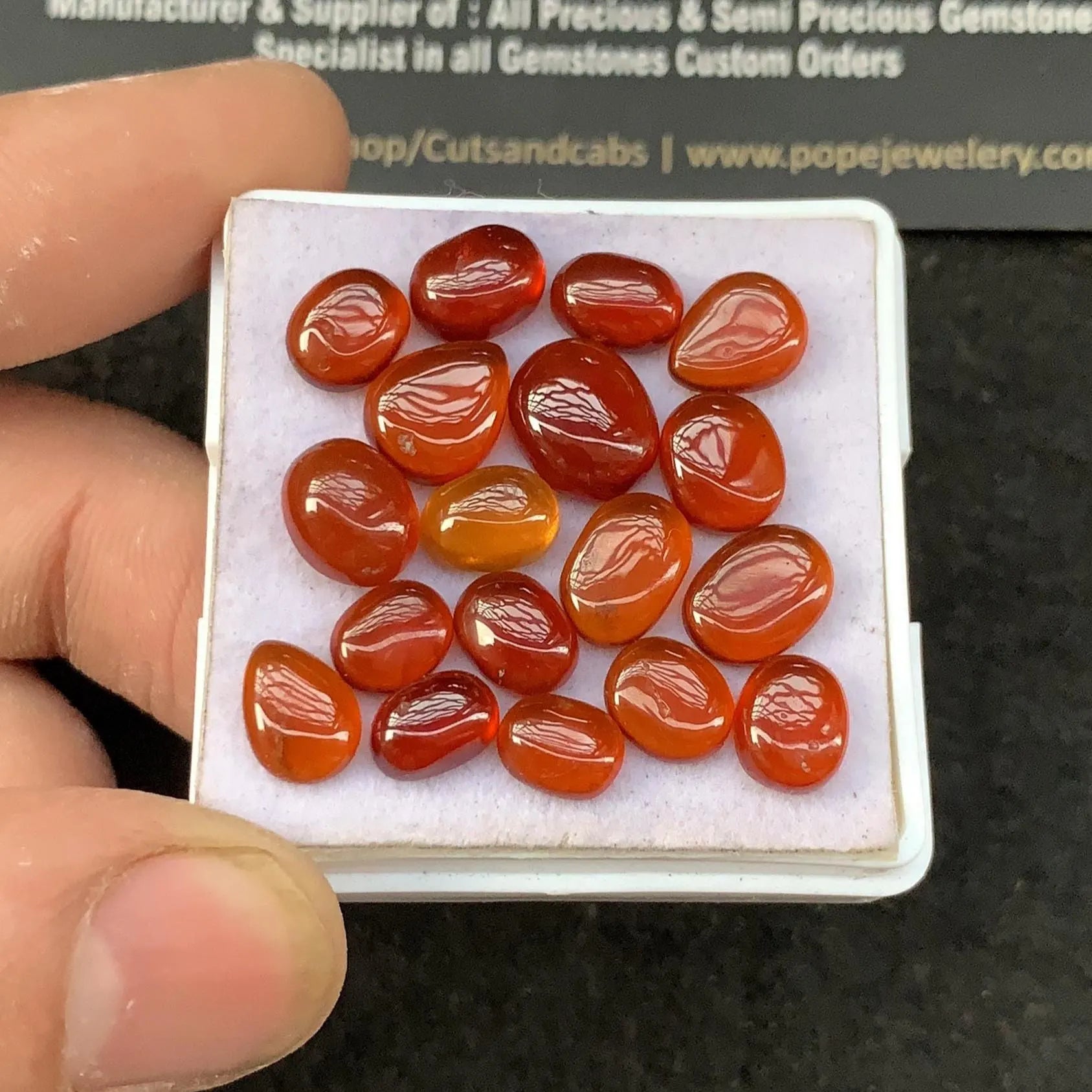 Natural Hessonite Garnet Smooth Mix Cabochons Garnet Loose Gemstones Jewelry Supply Wholesalegems 7-10 MM Size 18 Pcs SM23288