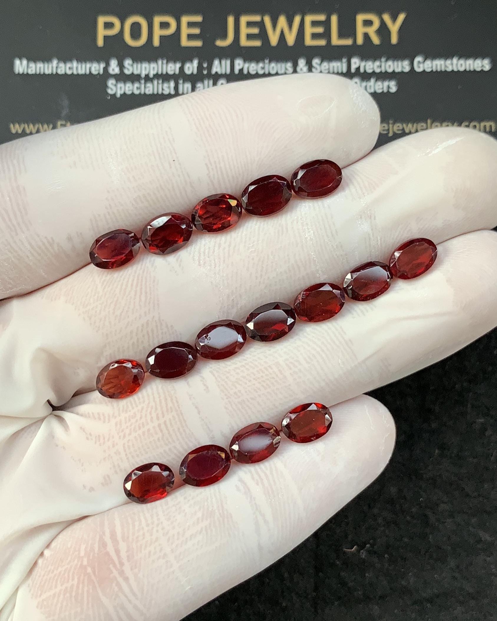 Natural Garnet Faceted Cut Gemstone Oval Shape Garnet Loose Gemstones Jewelry Supply Wholesalegems 7x5 MM Size 16 Pcs SM23280