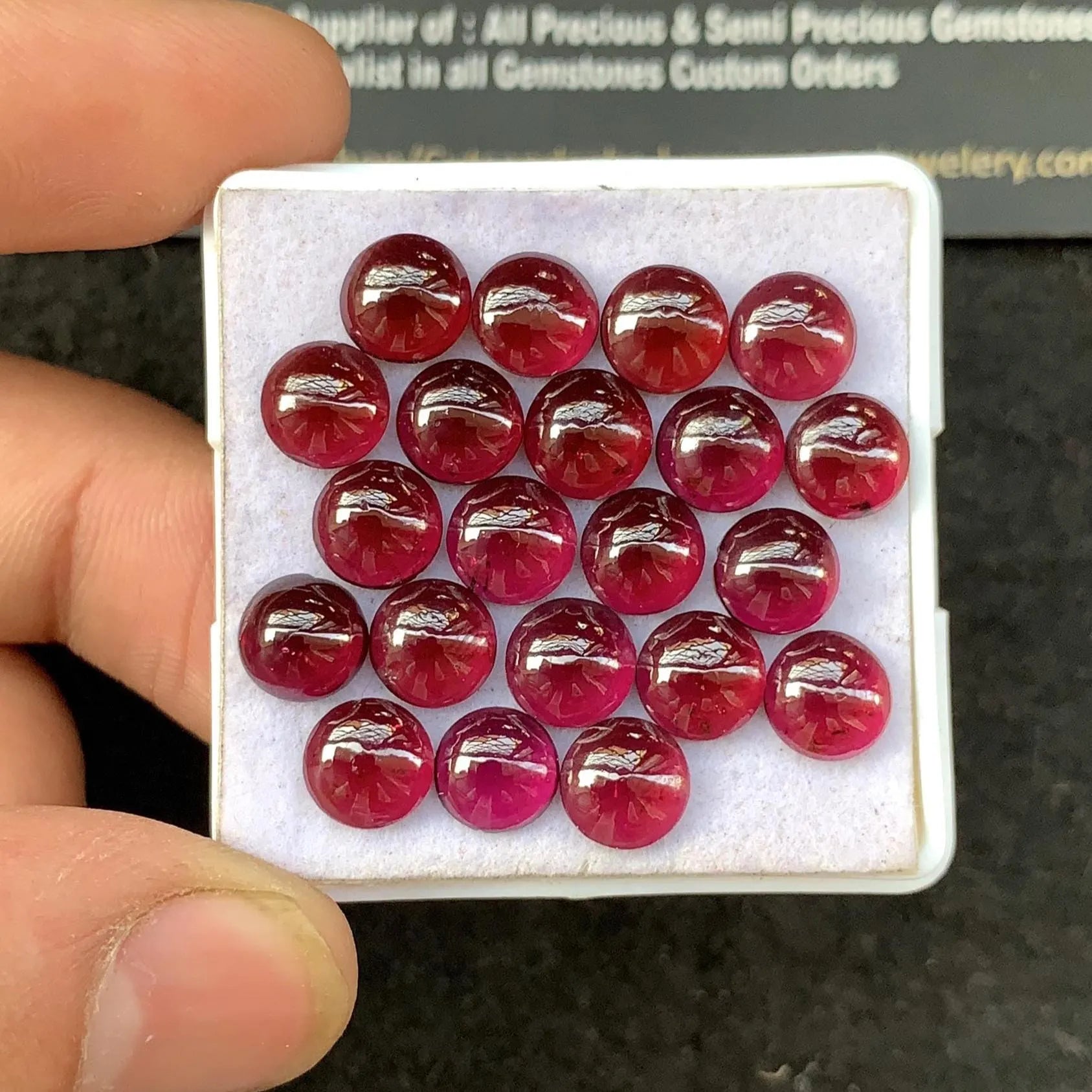 Natural Garnet Smooth Round Cabochons Garnet Loose Gemstones Jewelry Supply Wholesalegems 7 MM Size 20 Pcs SM23268