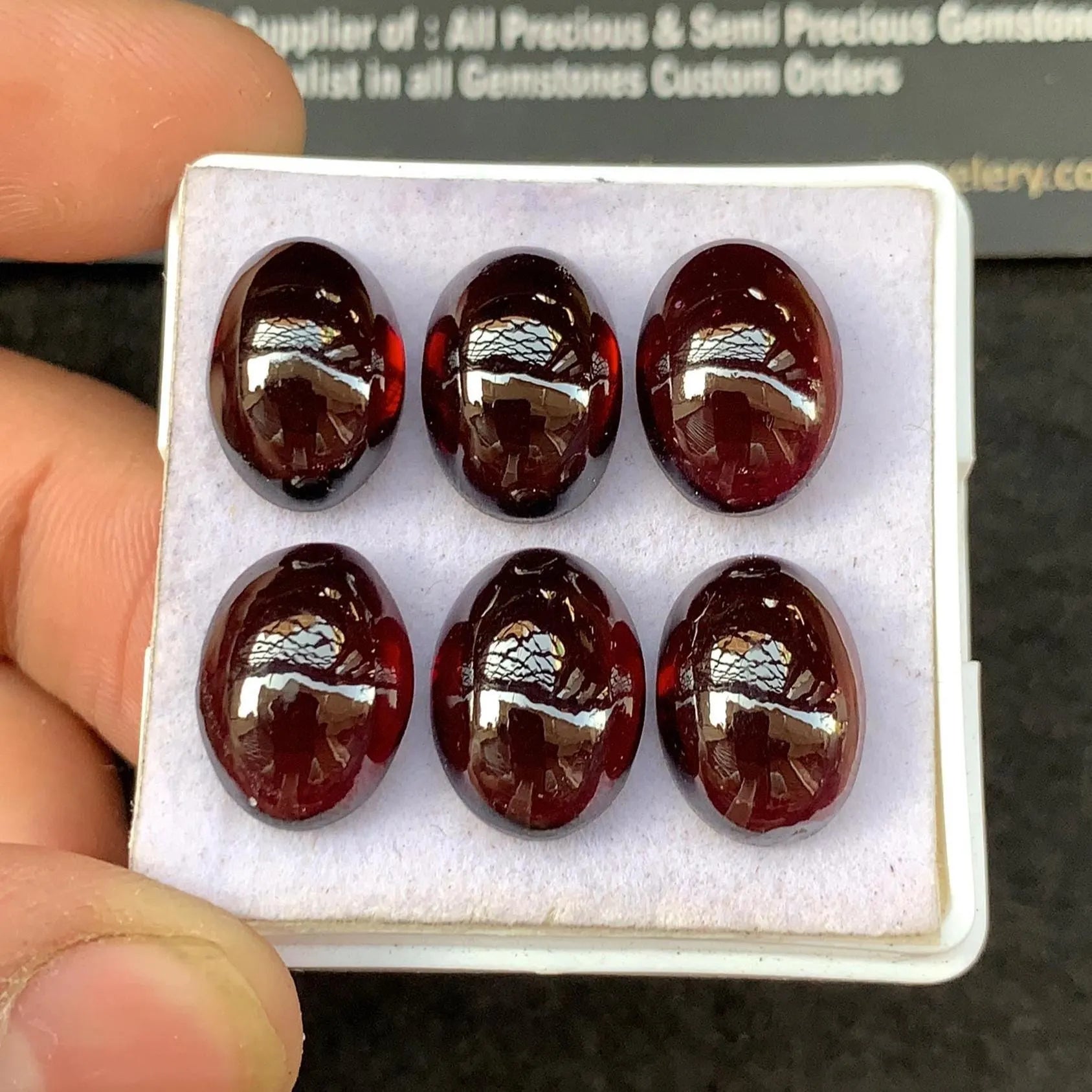 Natural Garnet Smooth Oval Cabochons Garnet Loose Gemstones Jewelry Supply Wholesalegems 14x10 MM Size 6 Pcs SM23265