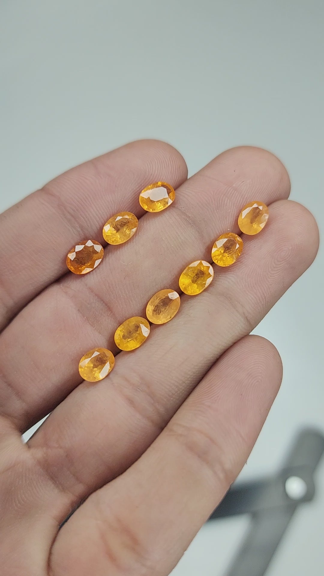 Natural Spessartine Garnet Gemstone Faceted Cut Oval Shape High Quality Loose Gemstones For Jewelry Making 7x5 MM Size 9 Pcs V5238