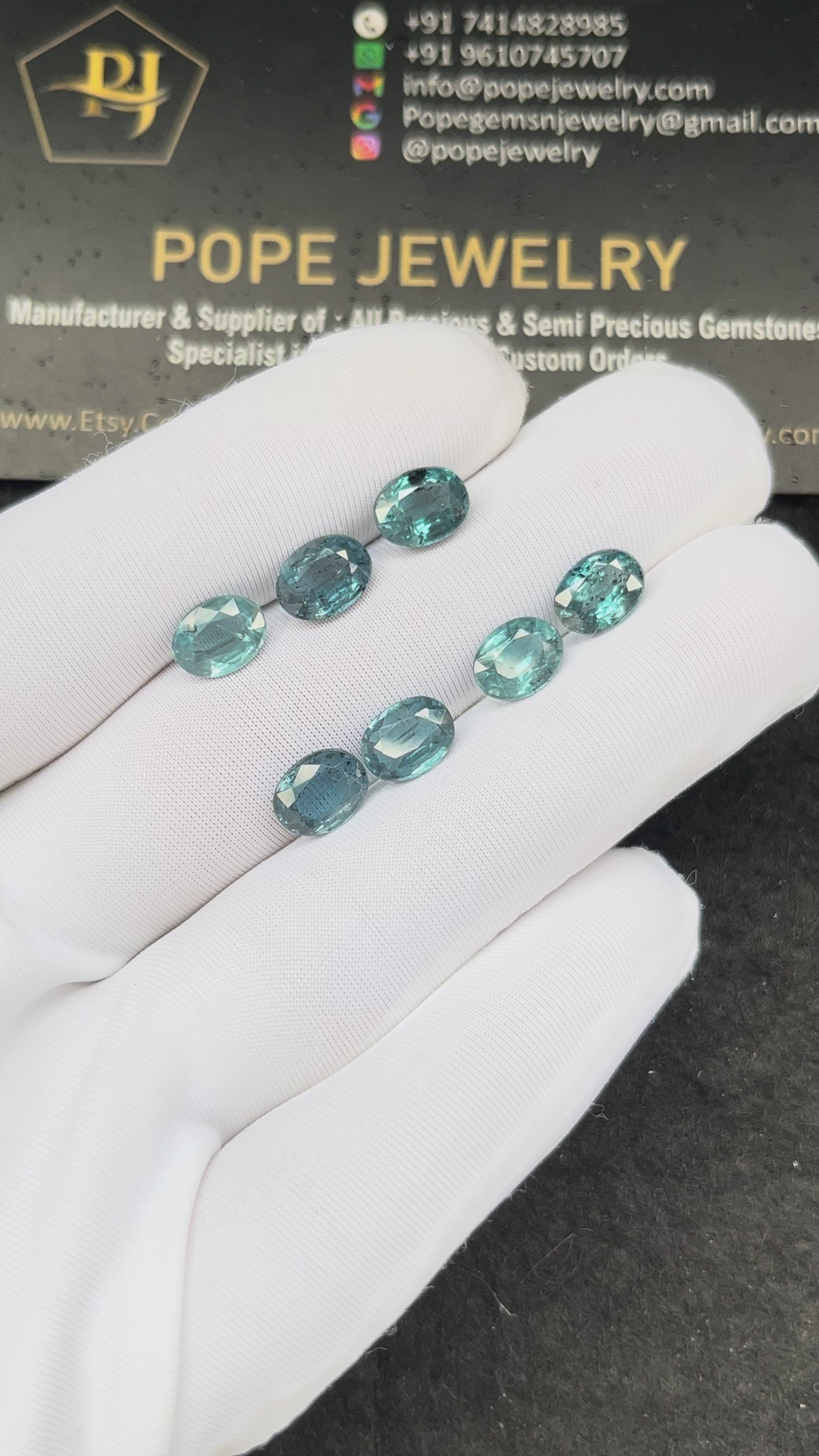Natural Teal Green Kyanite Gemstone Faceted Cut Oval Shape Loose Gemstone For Jewelry Making Wholesalegems 8x6  MM Size 7 Pcs SM25336