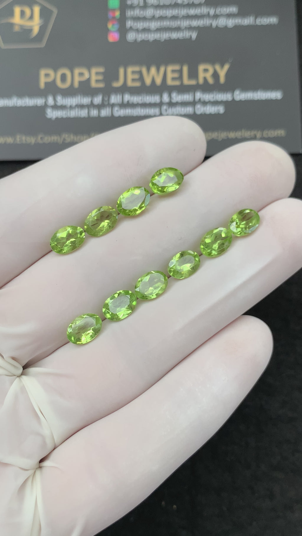Natural Peridot Gemstone Faceted Cut Oval Shape High Quality Loose Gemstone For Jewelry Making Wholesalegems 7x5 MM Size 10 Pcs SM25340