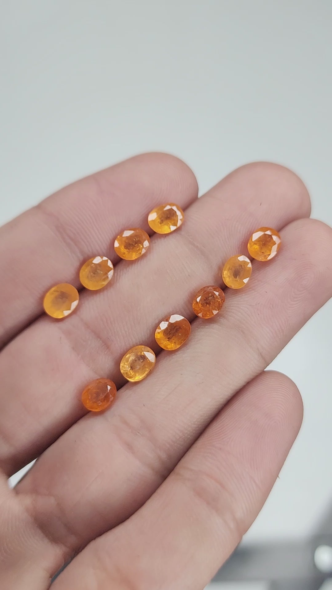 Natural Spessartine Garnet Gemstone Faceted Cut Oval Shape High Quality Loose Gemstones For Jewelry Making 6x4 MM Size 9 Pcs V5240