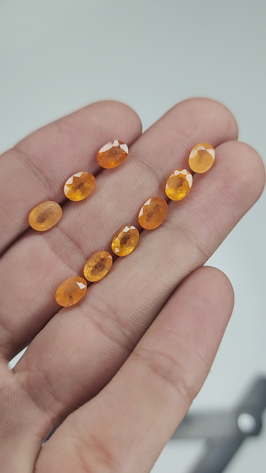 Natural Spessartine Garnet Gemstone Faceted Cut Oval Shape High Quality Loose Gemstones For Jewelry Making 7x5 MM Size 9 Pcs V5239