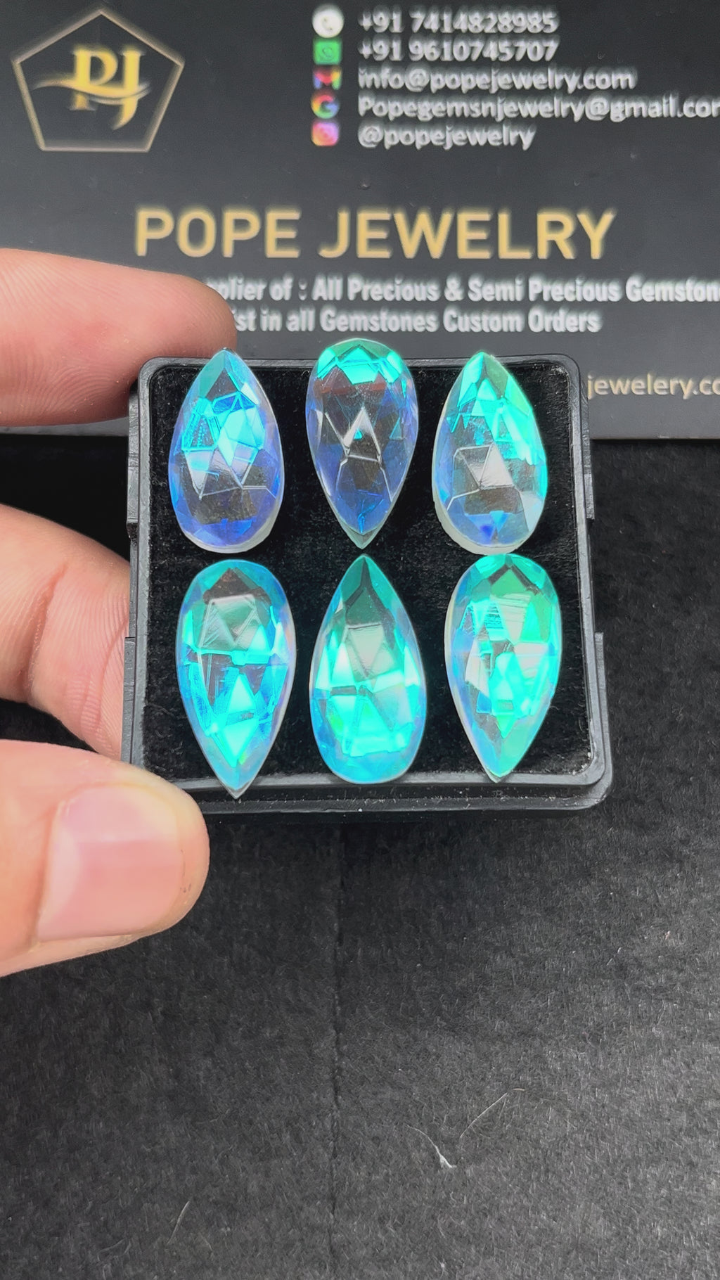 Rainbow Quartz Gemstone Rose Cut Pear Shape Cabochon Loose Gemstone For Jewelry Making Wholesalegems 20x10 MM Size 6 Pcs SM25332