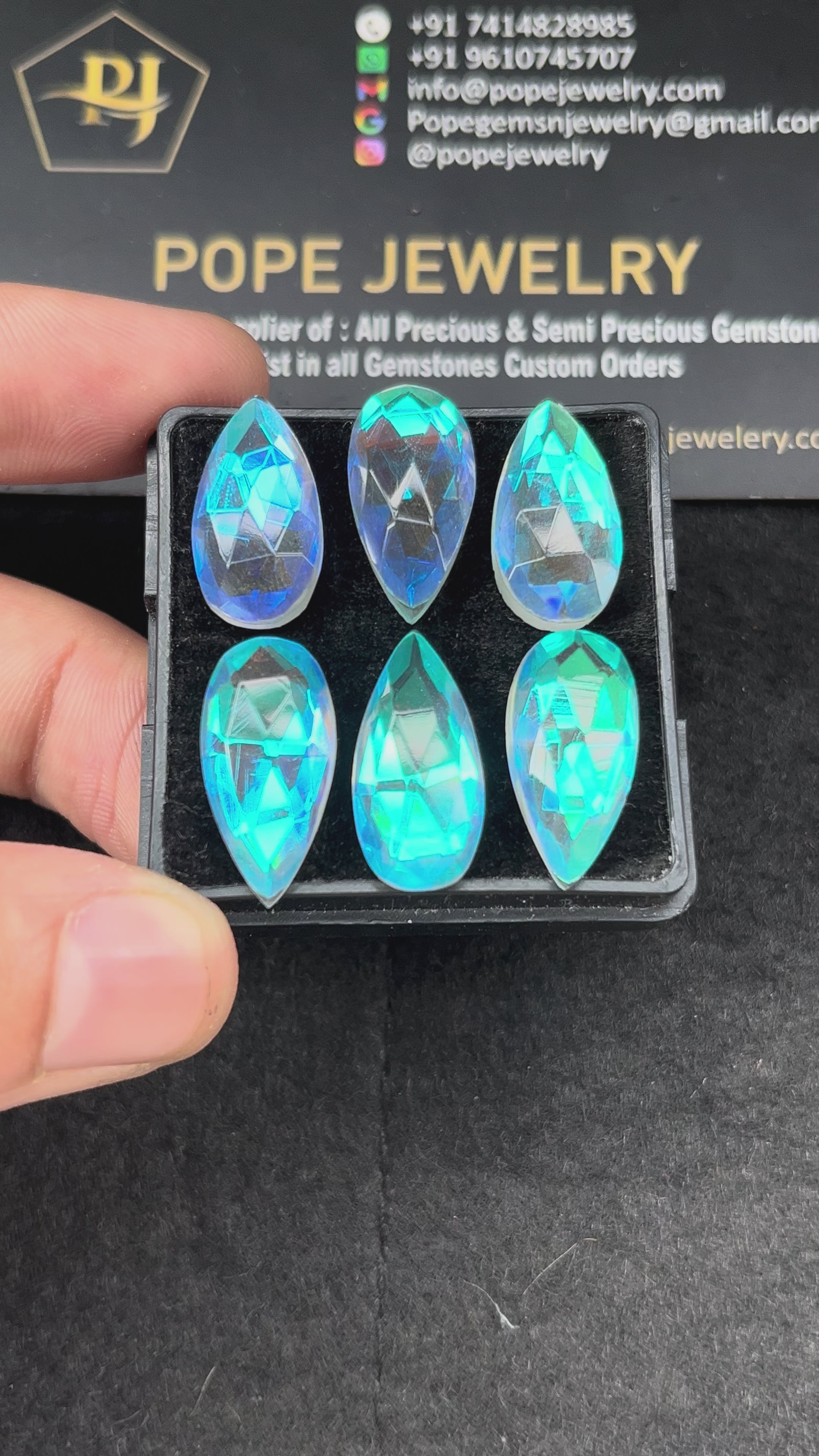 Rainbow Quartz Gemstone Rose Cut Pear Shape Cabochon Loose Gemstone For Jewelry Making Wholesalegems 20x10 MM Size 6 Pcs SM25332