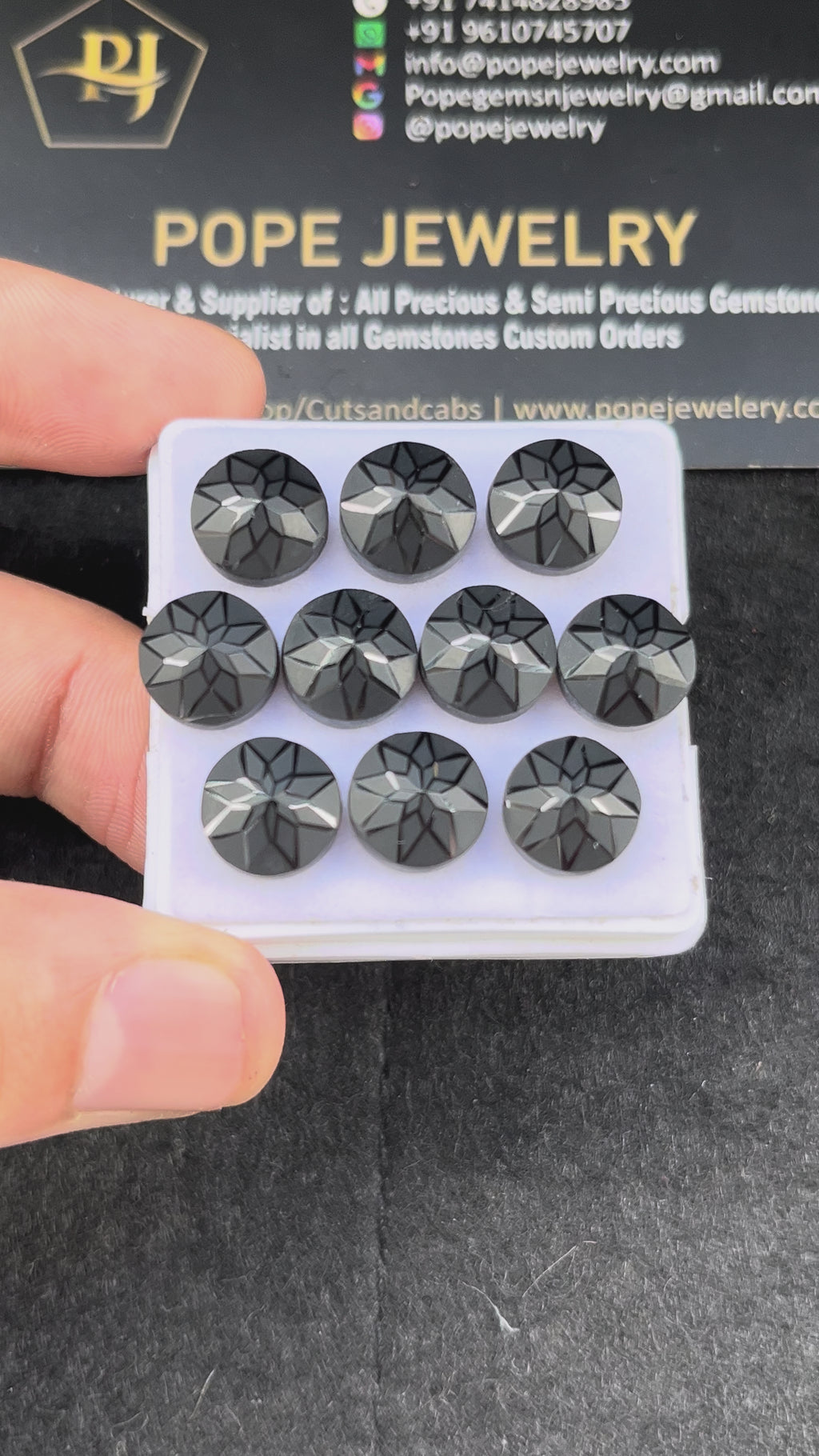 Natural Black Spinel Gemstone Precious Cut Round Shape Cabochon Loose Gemstone For Jewelry Making Wholesalegems 10 MM Size 10 Pcs SM25328