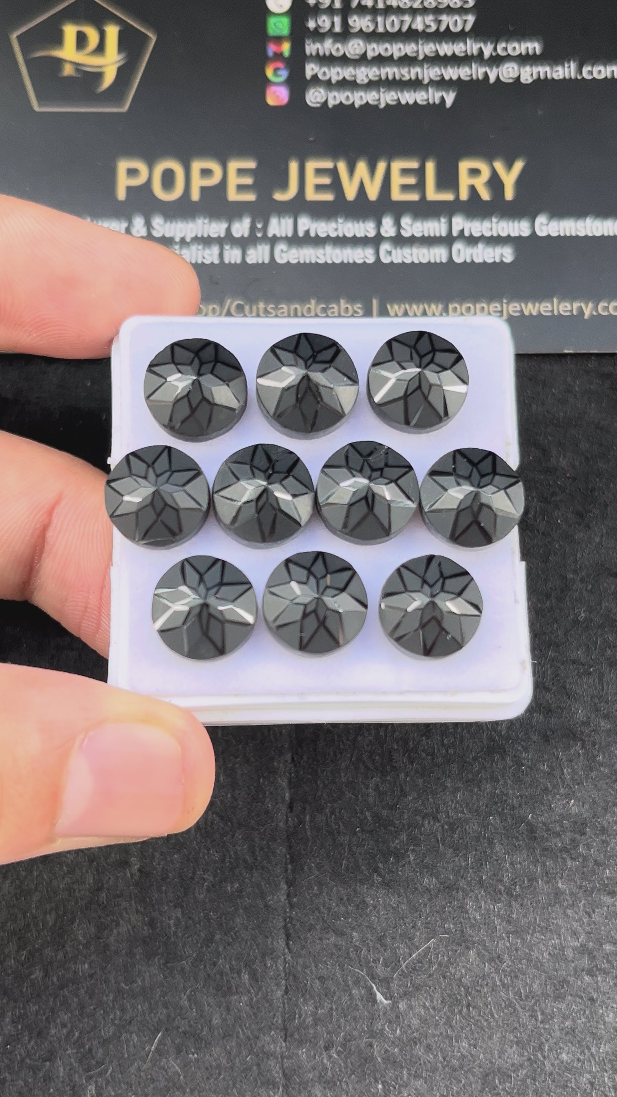 Natural Black Spinel Gemstone Precious Cut Round Shape Cabochon Loose Gemstone For Jewelry Making Wholesalegems 10 MM Size 10 Pcs SM25328