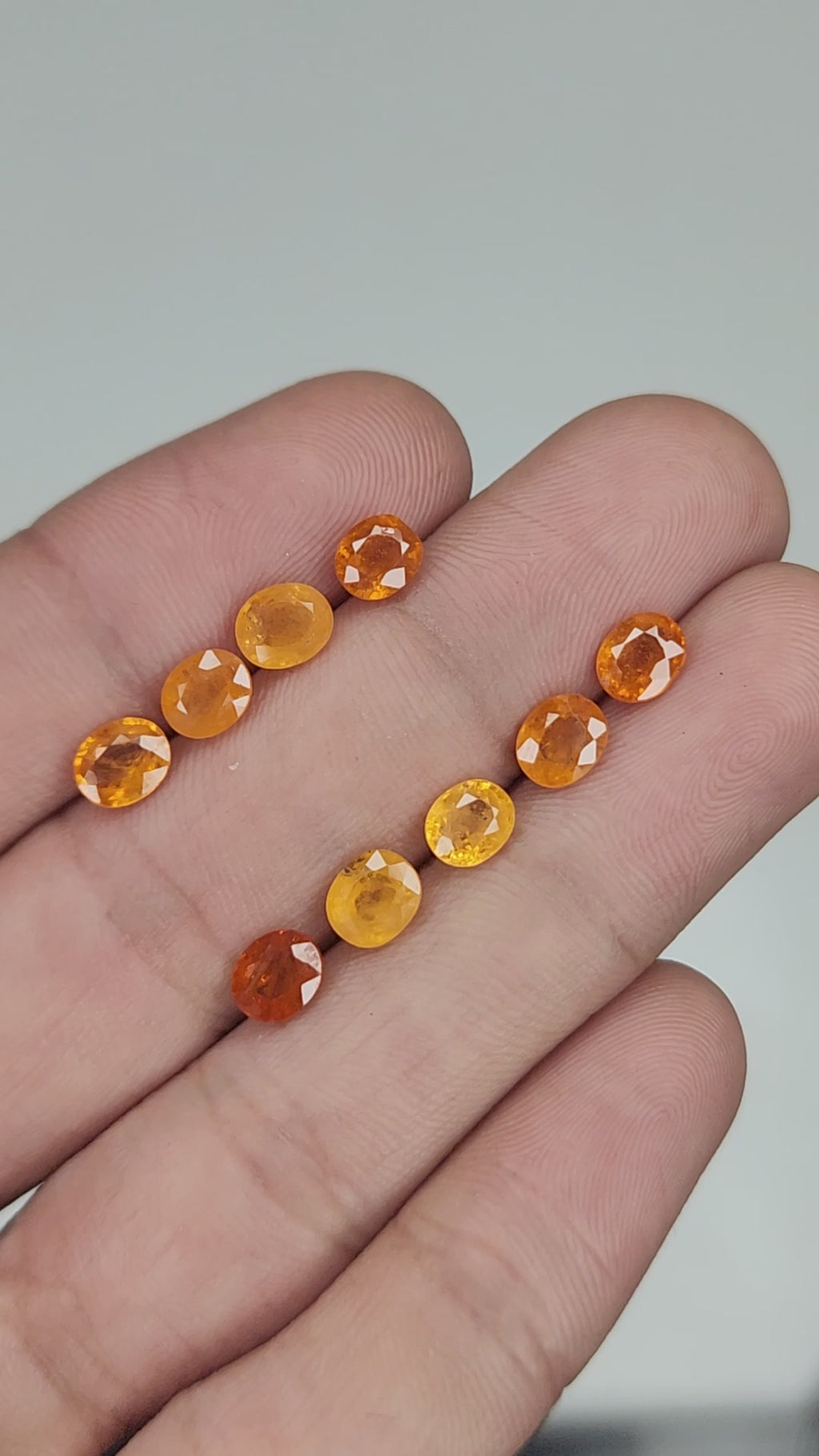 Natural Spessartine Garnet Gemstone Faceted Cut Oval Shape High Quality Loose Gemstones For Jewelry Making 6x4 MM Size 9 Pcs V5241