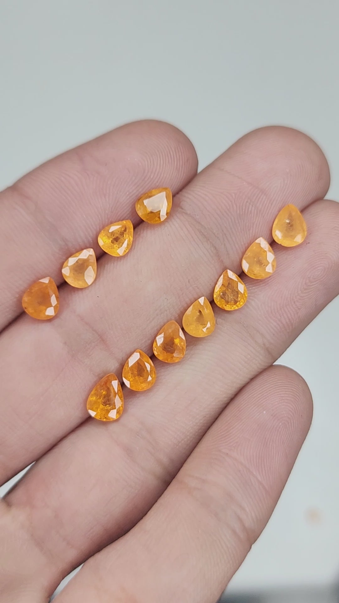 Natural Spessartine Garnet Gemstone Faceted Cut Pear Shape High Quality Loose Gemstones For Jewelry Making 6x4 MM Size 11 Pcs V5245