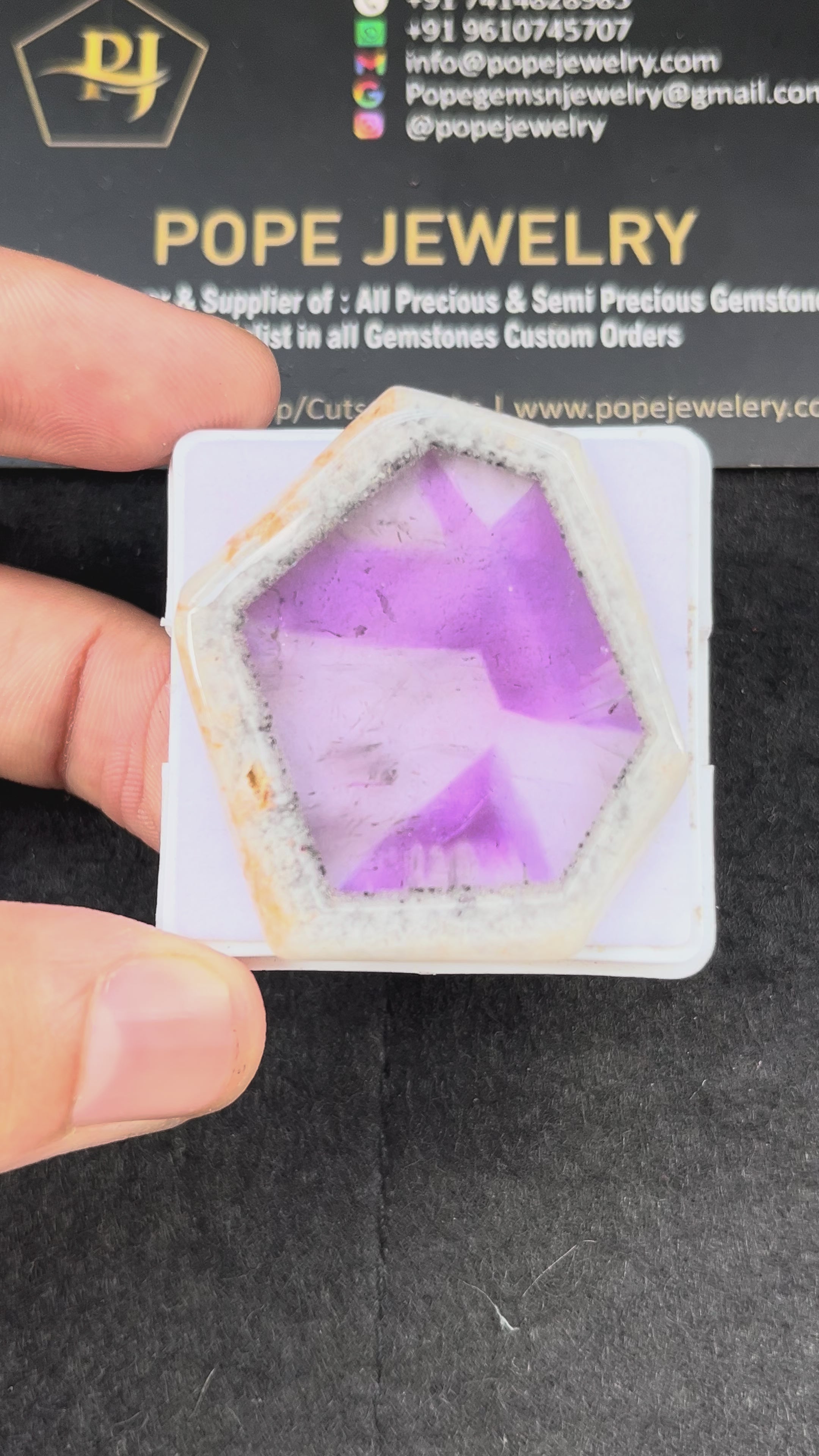 Natural Trapiche Amethyst Gemstone Smooth Fancy Shape Cabochon Loose Gemstone For Jewelry Making Wholesalegems 44x34x3 MM Size SM25330