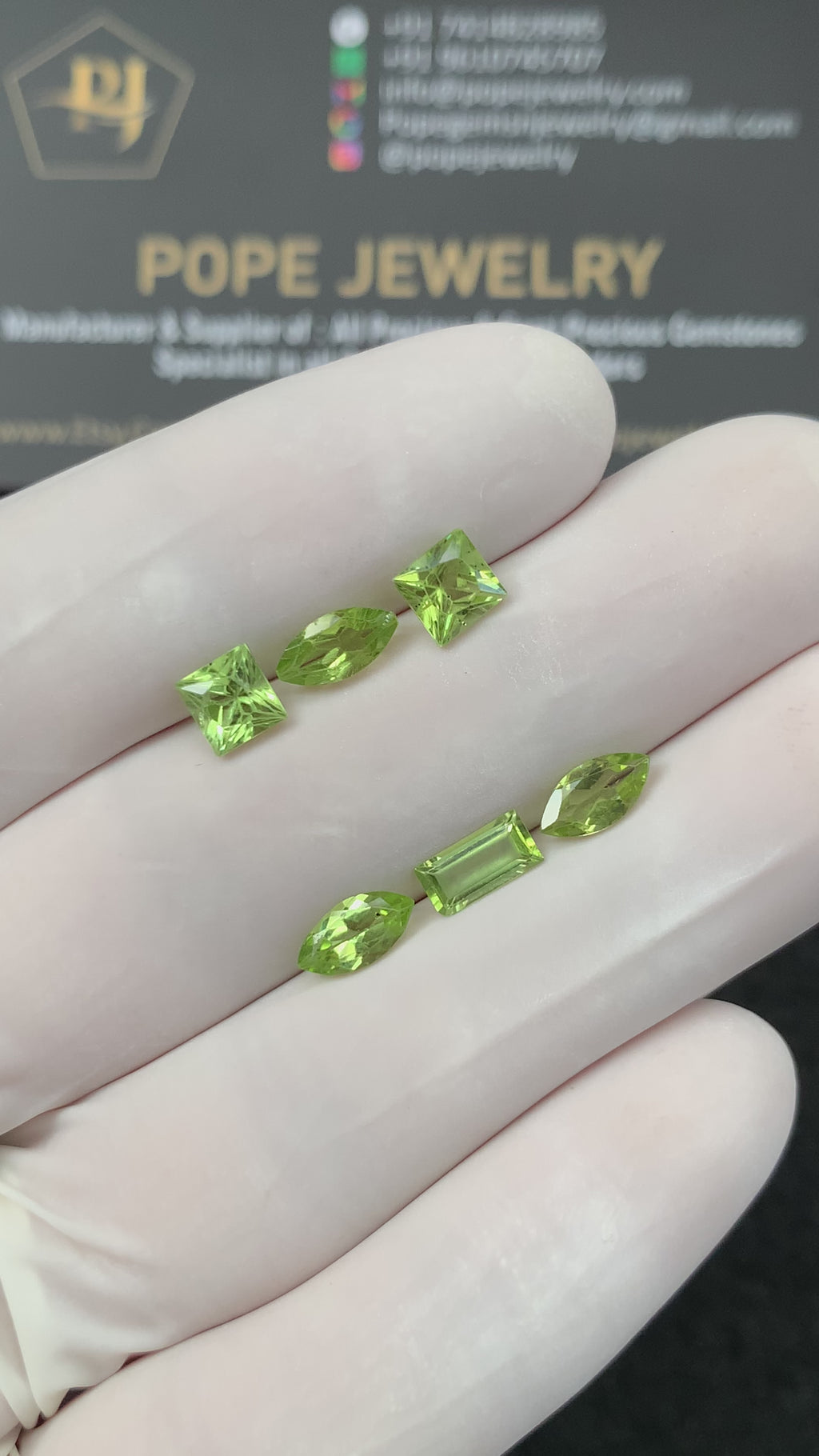 Natural Peridot Gemstone Faceted Cut Mix Shape High Quality Loose Gemstone For Jewelry Making Wholesalegems 5-8 MM Size 6 Pcs SM25338
