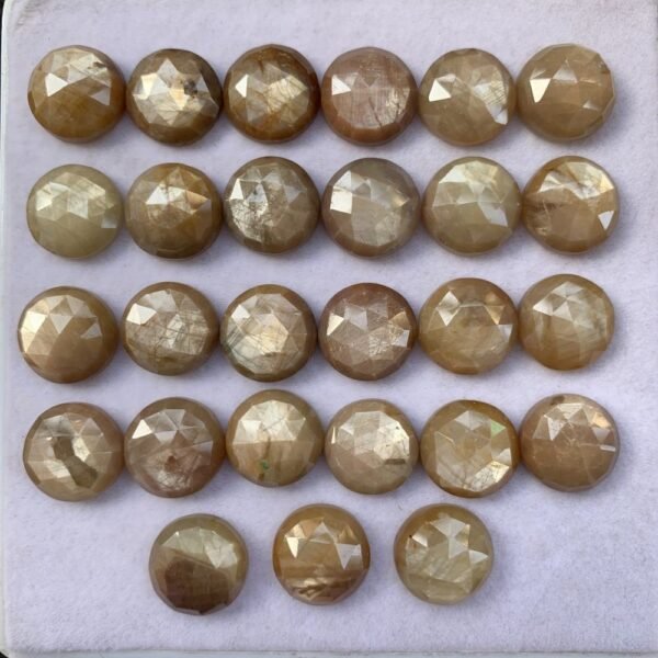 Natural Golden Sapphire Rose Cut Round Cabochons Sapphire Cabochons Loose Gemstones for Jewellery Making 12 MM 10 Pcs SP1 - Image 3