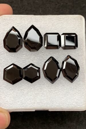 Black Spinel Gemstone Natural Black Spinel Step Cut Pair Mix Shape Gemstone 10-18 MM 4 Pair High Quality Wholesale gems SM23886