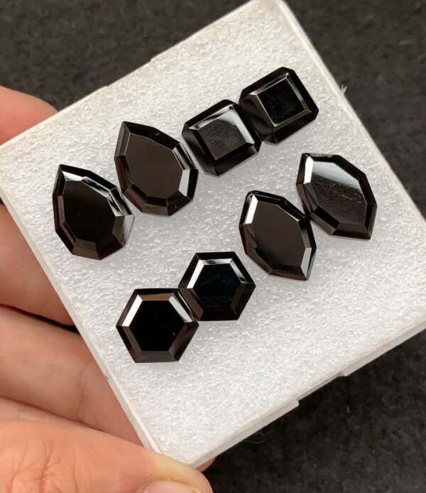 Black Spinel Gemstone Natural Black Spinel Step Cut Pair Mix Shape Gemstone 10-18 MM 4 Pair High Quality Wholesale gems SM23886 - Image 2