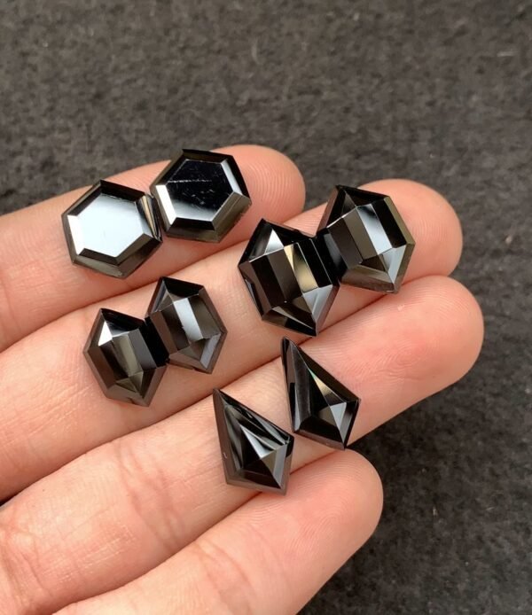 Black Spinel Gemstone Natural Black Spinel Step Cut Pair Mix Shape Gemstone 10-17 MM 4 Pair High Quality Wholesale gems SM23888 - Image 2