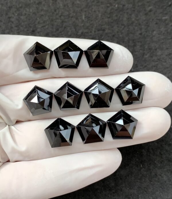 Black Spinel Gemstone Natural Black Spinel Step Cut Hexagon Shape Gemstone 12 MM 10 Pcs High Quality Wholesale gems SM23889