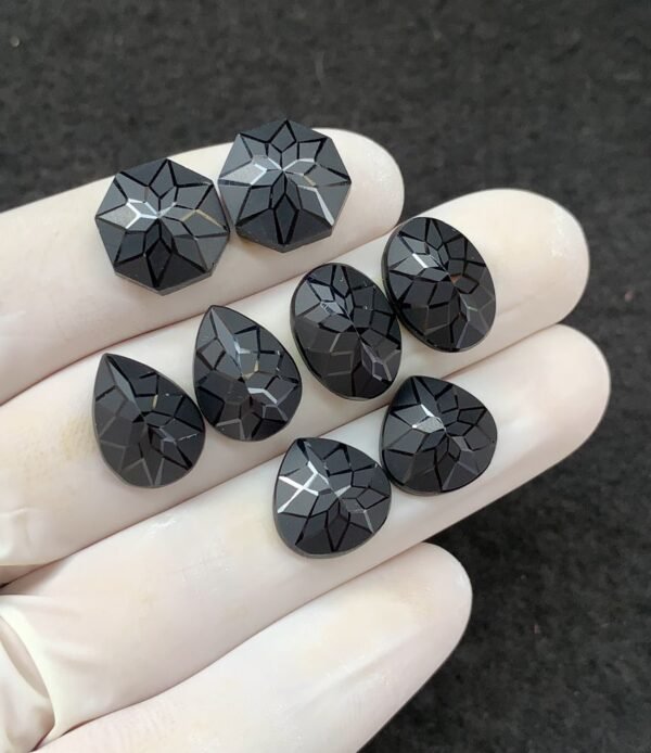 Black Spinel Gemstone Natural Black Spinel Precision Cut Mix Shape Gemstone 12-14 MM 4 Pair High Quality Wholesale gems SM23892 - Image 2