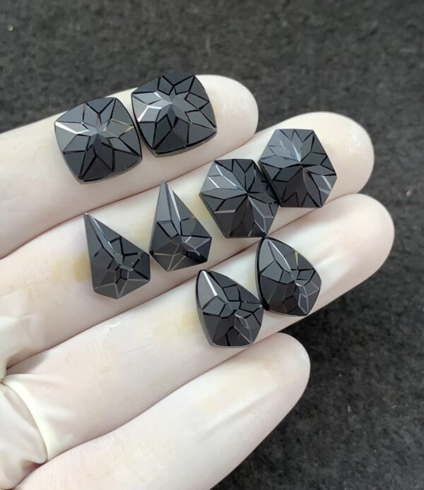 Black Spinel Gemstone Natural Black Spinel Precision Cut Mix Shape Gemstone 12-14 MM 4 Pair High Quality Wholesale gems SM23893 - Image 2