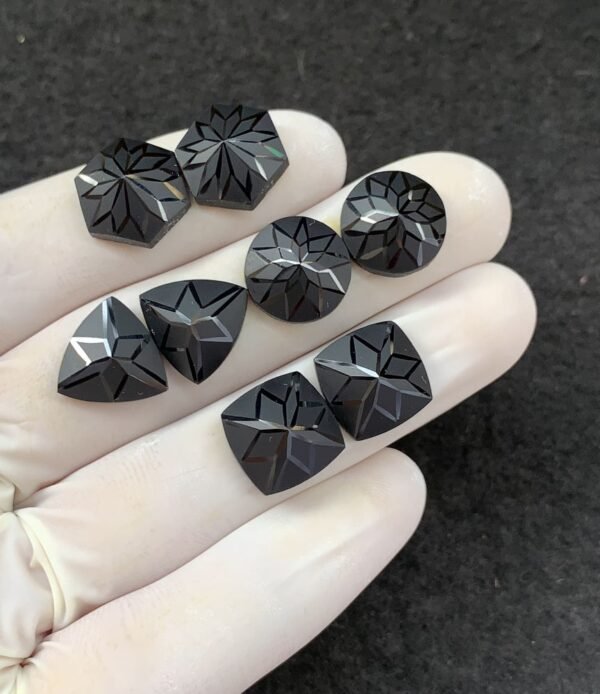 Black Spinel Gemstone Natural Black Spinel Precision Cut Mix Shape Gemstone 12 MM 4 Pair High Quality Wholesale gems SM23894 - Image 2