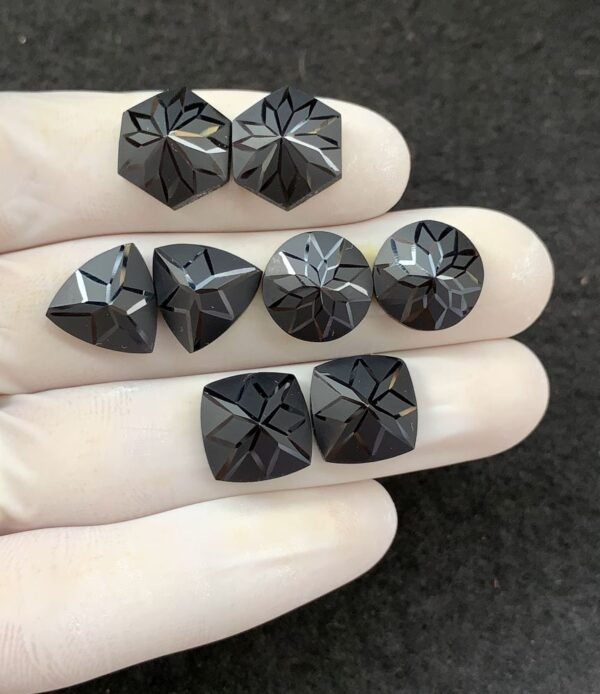 Black Spinel Gemstone Natural Black Spinel Precision Cut Mix Shape Gemstone 12 MM 4 Pair High Quality Wholesale gems SM23894