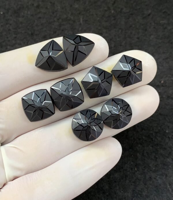 Black Spinel Gemstone Natural Black Spinel Precision Cut Mix Shape Gemstone 12 MM 4 Pair High Quality Wholesale gems SM23895 - Image 2