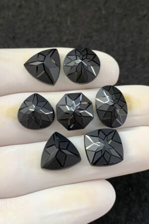 Black Spinel Gemstone Natural Black Spinel Precision Cut Mix Shape Gemstone 12-14 MM 7 Pcs High Quality Wholesale gems SM23896
