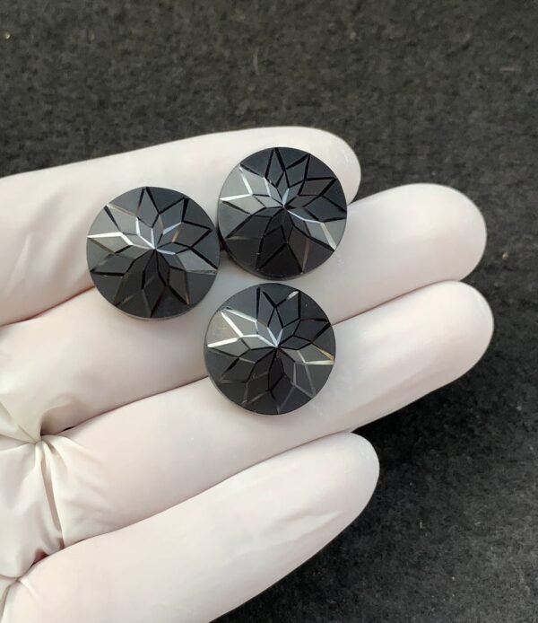 Black Spinel Gemstone Natural Black Spinel Precision Cut Round Shape Gemstone 18 MM 3 Pcs High Quality Wholesale gems SM23897 - Image 2