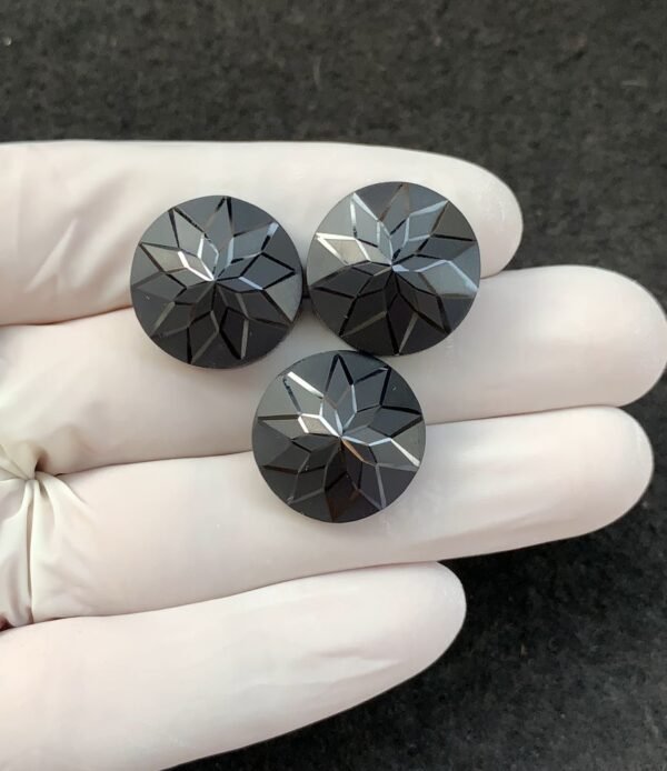 Black Spinel Gemstone Natural Black Spinel Precision Cut Round Shape Gemstone 18 MM 3 Pcs High Quality Wholesale gems SM23897