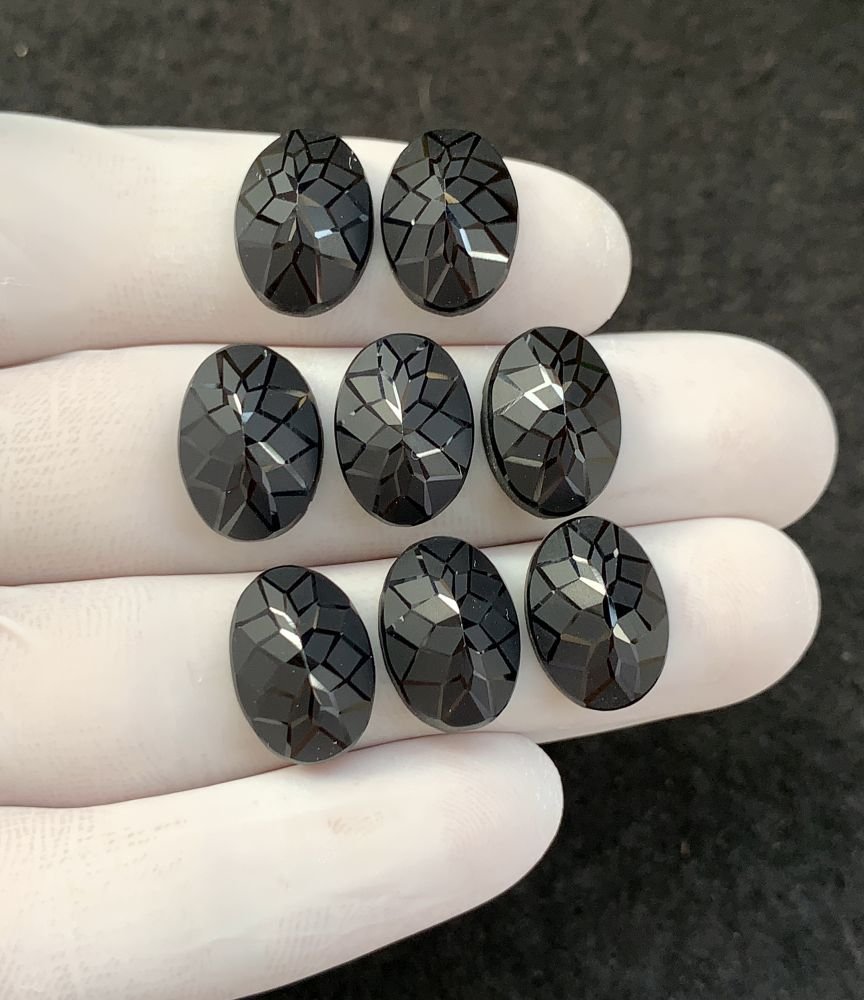 Black Spinel Gemstone Natural Black Spinel Precision Cut Oval Shape Gemstone 14x10 MM 8 Pcs High Quality Wholesale gems SM23899