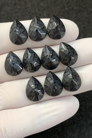 Black Spinel Gemstone Natural Black Spinel Precision Cut Pear Shape Gemstone 14x10 MM 10 Pcs High Quality Wholesale gems SM23900