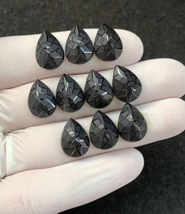 Black Spinel Gemstone Natural Black Spinel Precision Cut Pear Shape Gemstone 14x10 MM 10 Pcs High Quality Wholesale gems SM23900