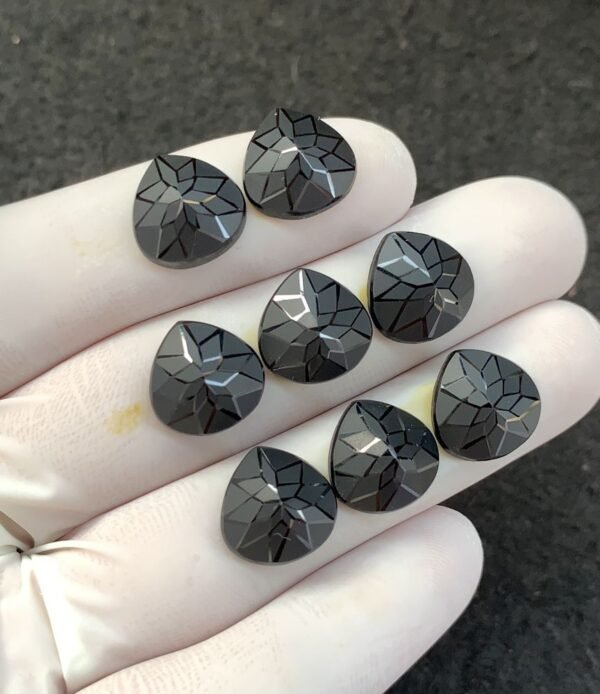 Black Spinel Gemstone Natural Black Spinel Precision Cut Heart Shape Gemstone 12 MM 8 Pcs High Quality Wholesale gems SM23901 - Image 2