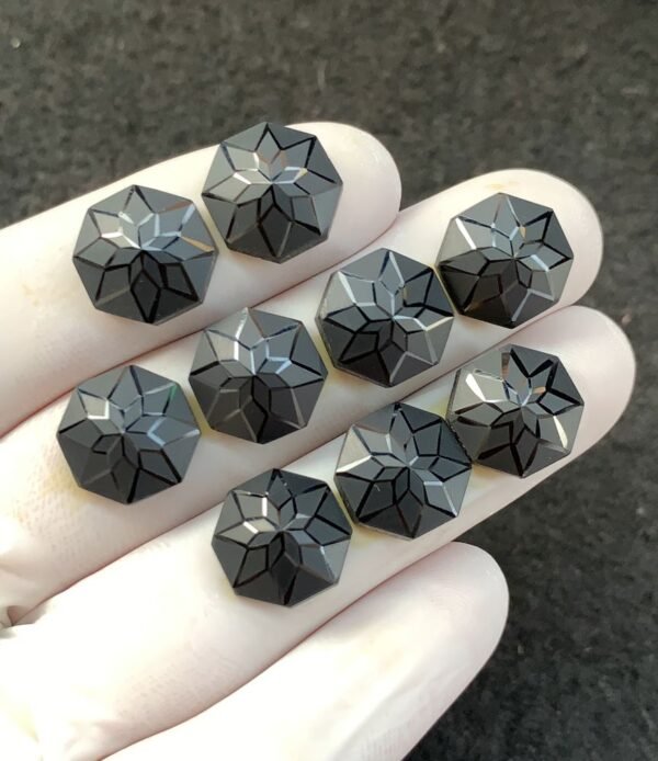 Black Spinel Gemstone Natural Black Spinel Precision Cut Cushion Shape Gemstone 12 MM 9 Pcs High Quality Wholesale gems SM23902 - Image 2