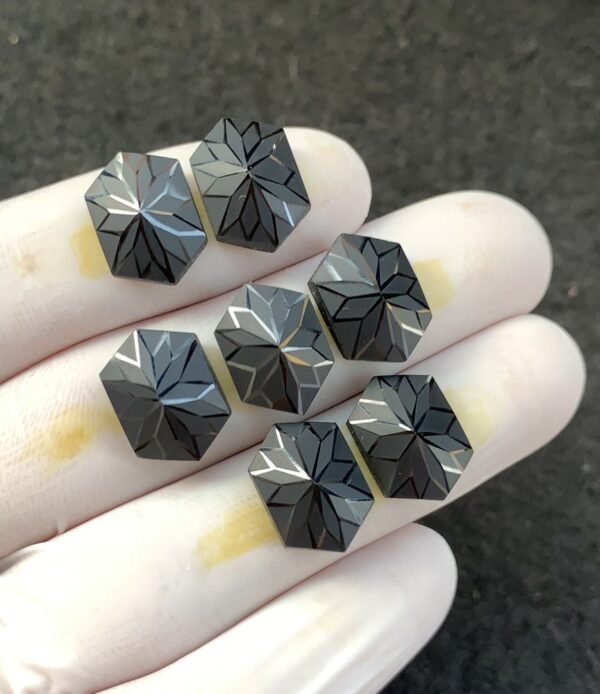 Black Spinel Gemstone Natural Black Spinel Precision Cut Hexagon Shape Gemstone 14x10 MM 7 Pcs High Quality Wholesale gems SM23903 - Image 2