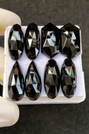 Black Spinel Gemstone Natural Black Spinel Rose Cut Mix Pair Shape Gemstone 20 MM 4 Pair High Quality Wholesale gems SM23906